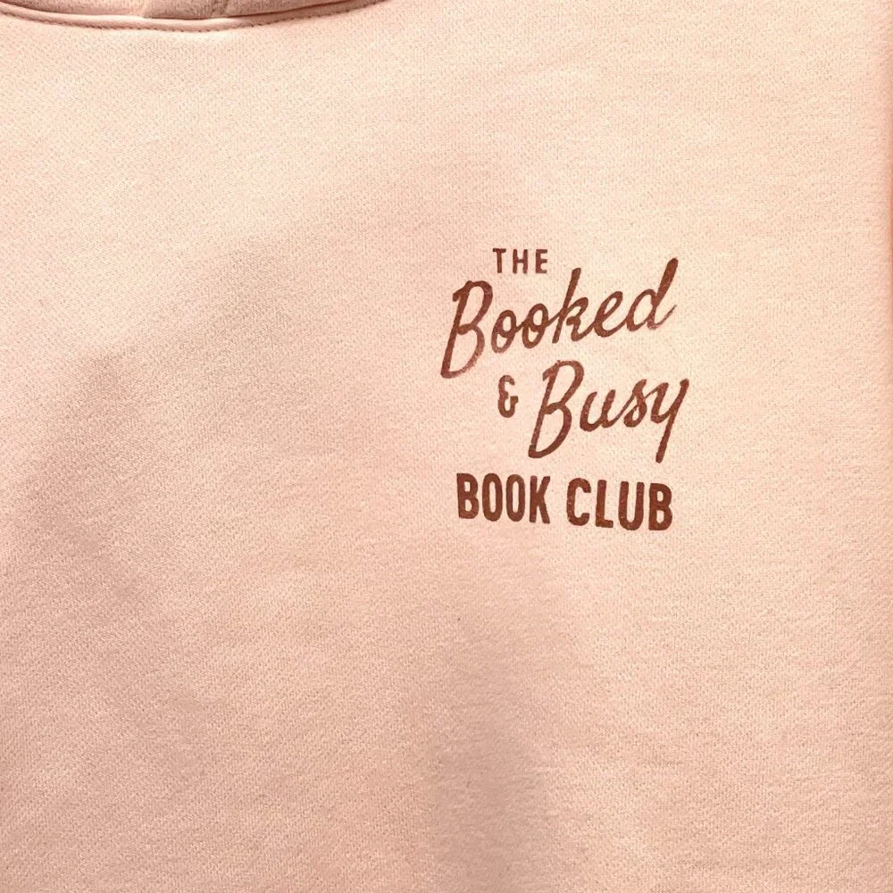 American Eagle Pink Book Club Sweatshirt Hoodie XS NWT Booked & Busy - Picture 2 of 13